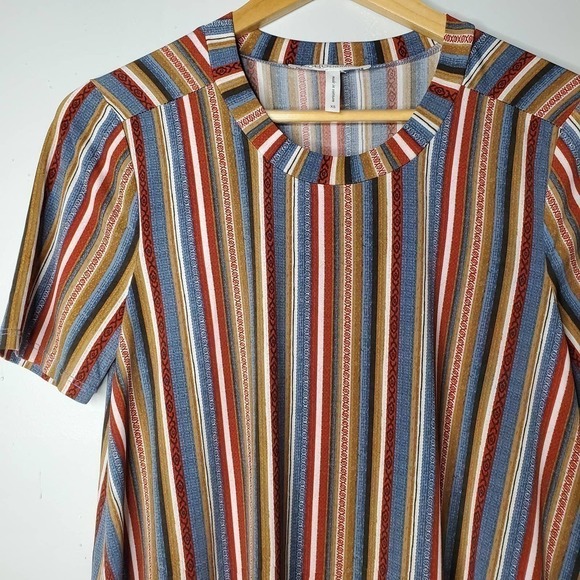 BCBGeneration Short Sleeve Mini Swing Dress Striped Size XS - Picture 2 of 10